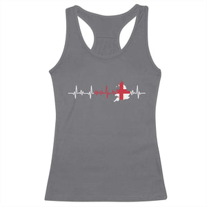 England Heartbeat EKG English Flag Map Racerback Tank Top