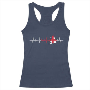 England Heartbeat EKG English Flag Map Racerback Tank Top