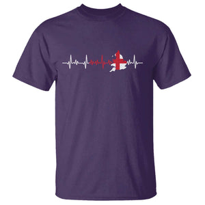 England Heartbeat EKG English Flag Map T Shirt
