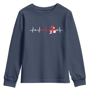 England Heartbeat EKG English Flag Map Youth Sweatshirt