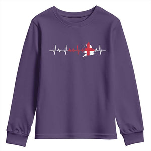 England Heartbeat EKG English Flag Map Youth Sweatshirt