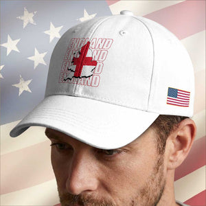 England Map St George's Cross English Roots Baseball Cap