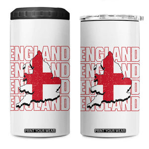 England Map St George's Cross English Roots 4 in 1 Can Cooler Tumbler TS14 One Size: 16 oz White Print Your Wear