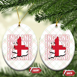 England Map St George's Cross English Roots Ceramic Ornament