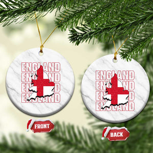 England Map St George's Cross English Roots Ceramic Ornament