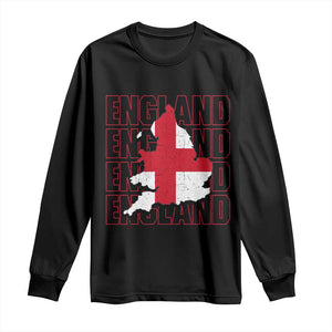 England Map St George's Cross English Roots Long Sleeve Shirt