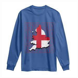 England Map St George's Cross English Roots Long Sleeve Shirt