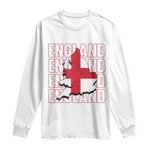 England Map St George's Cross English Roots Long Sleeve Shirt