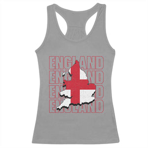 England Map St George's Cross English Roots Racerback Tank Top