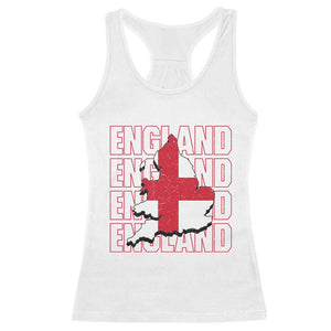 England Map St George's Cross English Roots Racerback Tank Top
