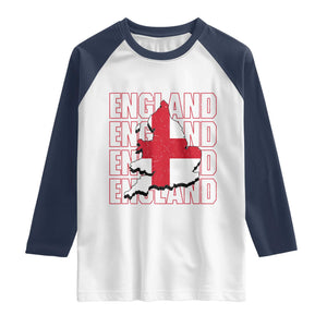 England Map St George's Cross English Roots Raglan Shirt