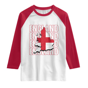 England Map St George's Cross English Roots Raglan Shirt