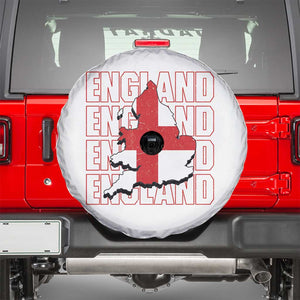 England Map St George's Cross English Roots Spare Tire Cover TS14 White Print Your Wear