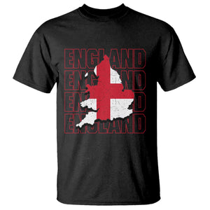 England Map St George's Cross English Roots T Shirt