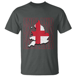 England Map St George's Cross English Roots T Shirt