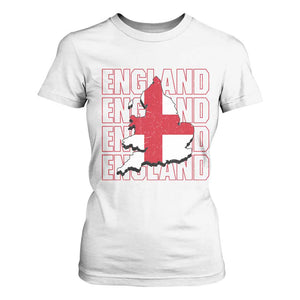 England Map St George's Cross English Roots T Shirt For Women