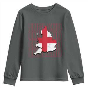 England Map St George's Cross English Roots Youth Sweatshirt