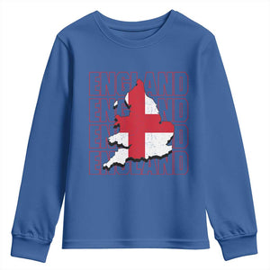 England Map St George's Cross English Roots Youth Sweatshirt