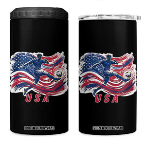 USA Soccer Fan American Flag 4 in 1 Can Cooler Tumbler TS14 One Size: 16 oz Black Print Your Wear
