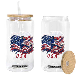 USA Soccer Fan American Flag Glass Can TS14 Print Your Wear