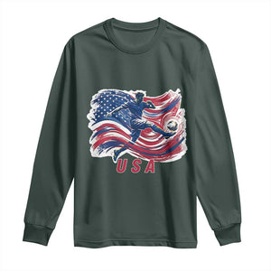 USA Soccer Fan American Flag Long Sleeve Shirt