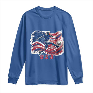 USA Soccer Fan American Flag Long Sleeve Shirt