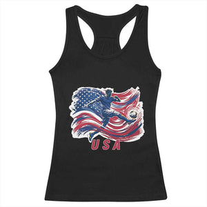 USA Soccer Fan American Flag Racerback Tank Top