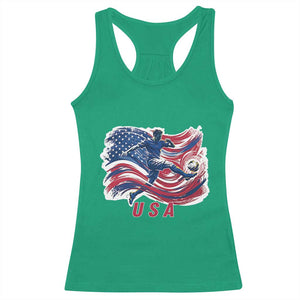 USA Soccer Fan American Flag Racerback Tank Top