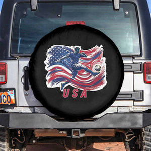 USA Soccer Fan American Flag Spare Tire Cover TS14 No hole Black Print Your Wear