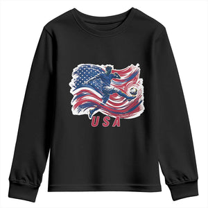 USA Soccer Fan American Flag Youth Sweatshirt