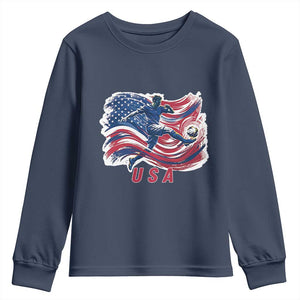 USA Soccer Fan American Flag Youth Sweatshirt