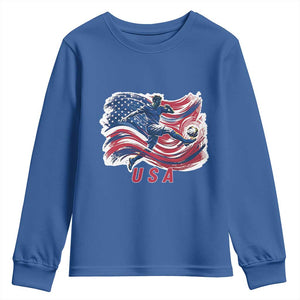 USA Soccer Fan American Flag Youth Sweatshirt