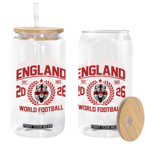 England Football Flag Glass Can Lion St George Cross Soccer Fan Patriotic TS14 Print Your Wear