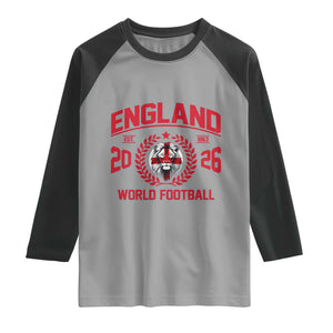 England Football Flag Raglan Shirt Lion St George Cross Soccer Fan Patriotic