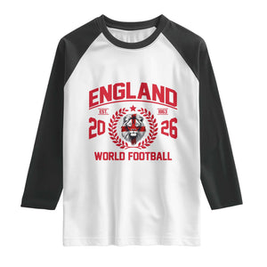 England Football Flag Raglan Shirt Lion St George Cross Soccer Fan Patriotic