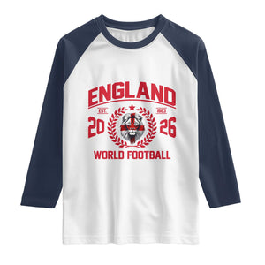 England Football Flag Raglan Shirt Lion St George Cross Soccer Fan Patriotic