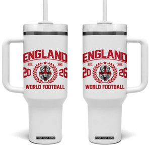 England Football Flag Tumbler With Handle Lion St George Cross Soccer Fan Patriotic TS14 One Size: 40 oz White Print Your Wear