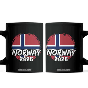 Norway 2026 Soccer Football Fan Norwegian Flag Coffee Mug TS14 Black Print Your Wear