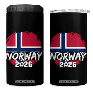 Norway 2026 Soccer Football Fan Norwegian Flag 4 in 1 Can Cooler Tumbler TS14 One Size: 16 oz Black Print Your Wear
