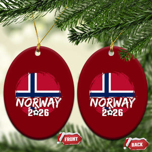 Norway 2026 Soccer Football Fan Norwegian Flag Ceramic Ornament