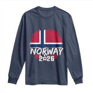 Norway 2026 Soccer Football Fan Norwegian Flag Long Sleeve Shirt