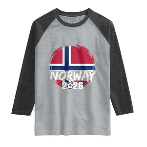 Norway 2026 Soccer Football Fan Norwegian Flag Raglan Shirt