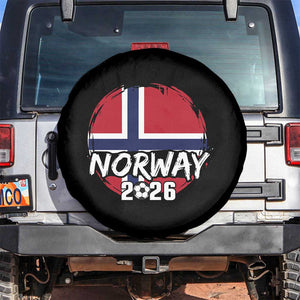 Norway 2026 Soccer Football Fan Norwegian Flag Spare Tire Cover TS14 No hole Black Print Your Wear