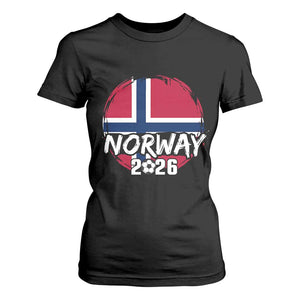 Norway 2026 Soccer Football Fan Norwegian Flag T Shirt For Women