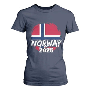 Norway 2026 Soccer Football Fan Norwegian Flag T Shirt For Women