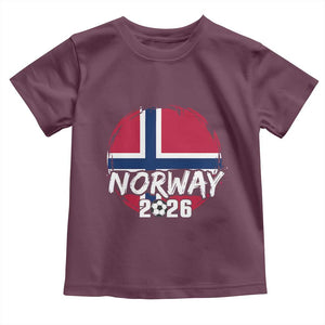 Norway 2026 Soccer Football Fan Norwegian Flag Toddler T Shirt