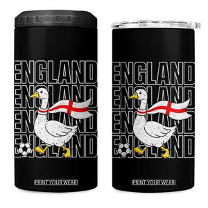 England Soccer Football 4 in 1 Can Cooler Tumbler Silly Goose England Flag Fan Supporter TS14 One Size: 16 oz Black Print Your Wear