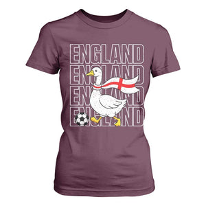 England Soccer Football T Shirt For Women Silly Goose England Flag Fan Supporter