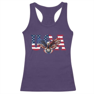 USA Soccer Eagle American Flag Fan Racerback Tank Top