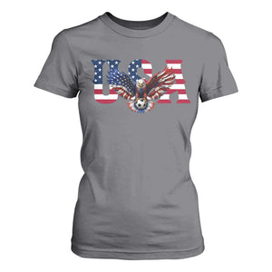 USA Soccer Eagle American Flag Fan T Shirt For Women
